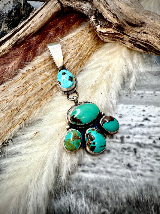 Ella Peter Five Stone Drop Pendant — Mixed Mine