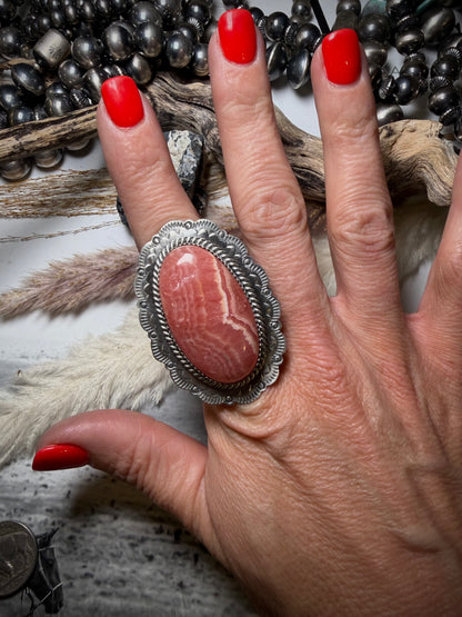Adjustable Rhodocrosite Ring by Jeff Largo