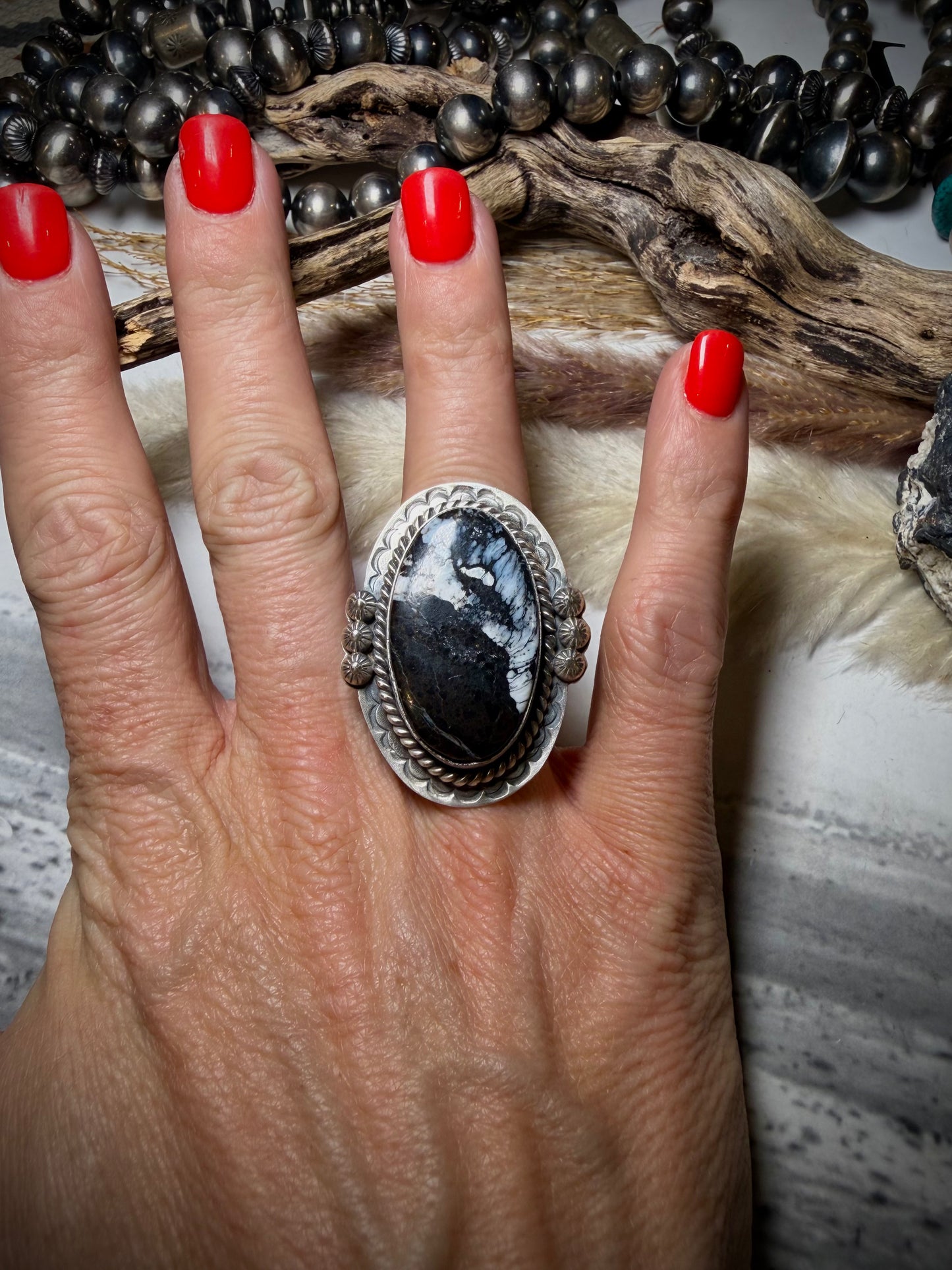 White Buffalo Ring- Adjustable