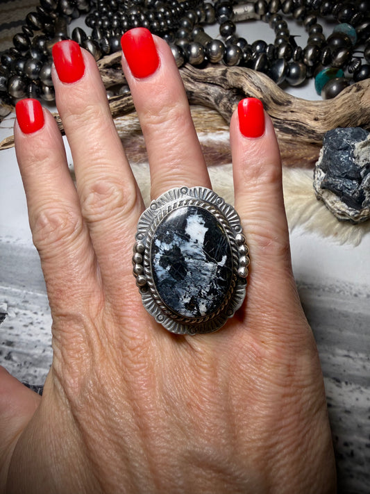 White Buffalo Ring- Adjustable