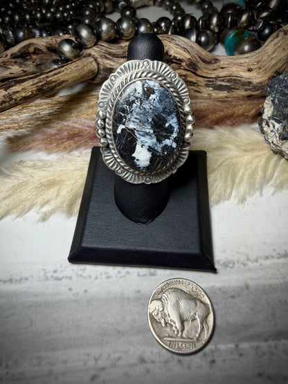 White Buffalo Ring- Adjustable