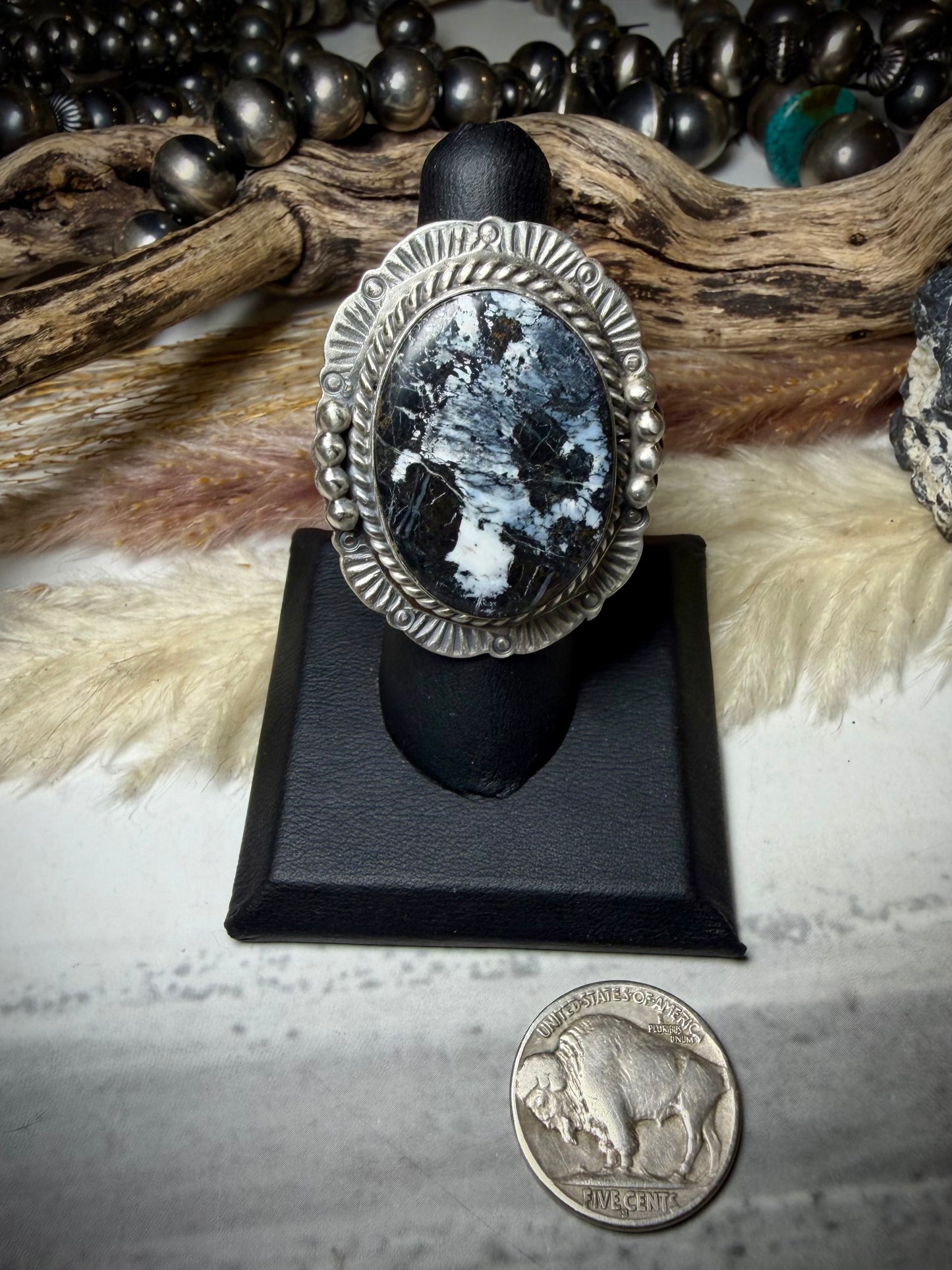White Buffalo Ring- Adjustable