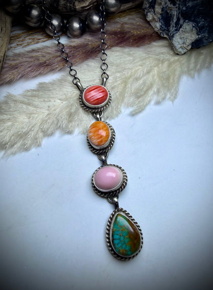 Four Stone Mini Drop Lariat by LeTricia Largo