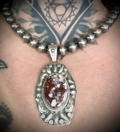 Earth and Silver Wave Pendant