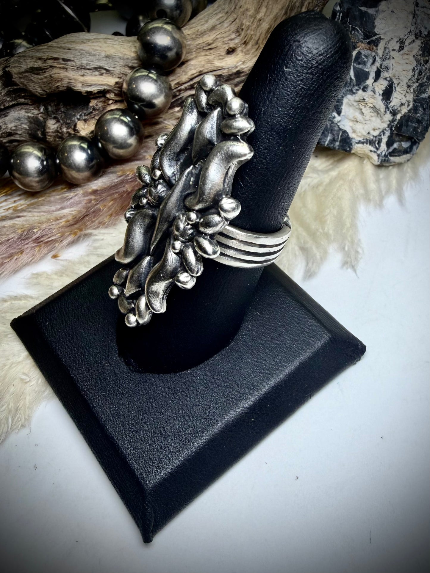 Megan’s Silver Pointer Finger Ring by Harold Tahe