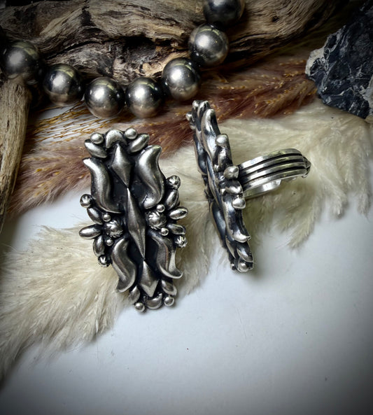 Megan’s Silver Pointer Finger Ring by Harold Tahe