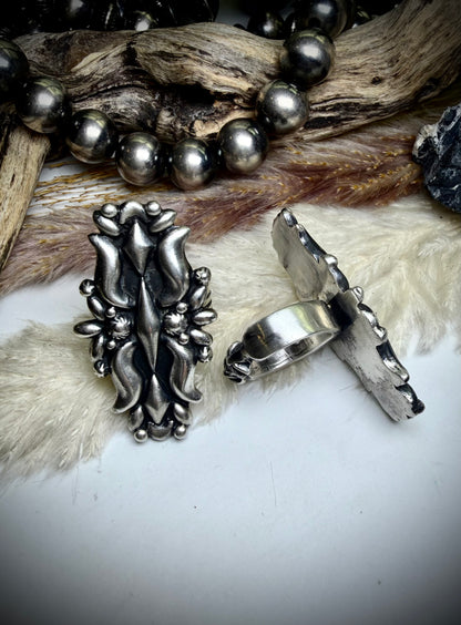 Megan’s Silver Pointer Finger Ring by Harold Tahe