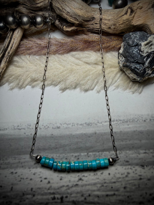 Sea Sediment Ocean Jasper Heishi Necklace- more saturated