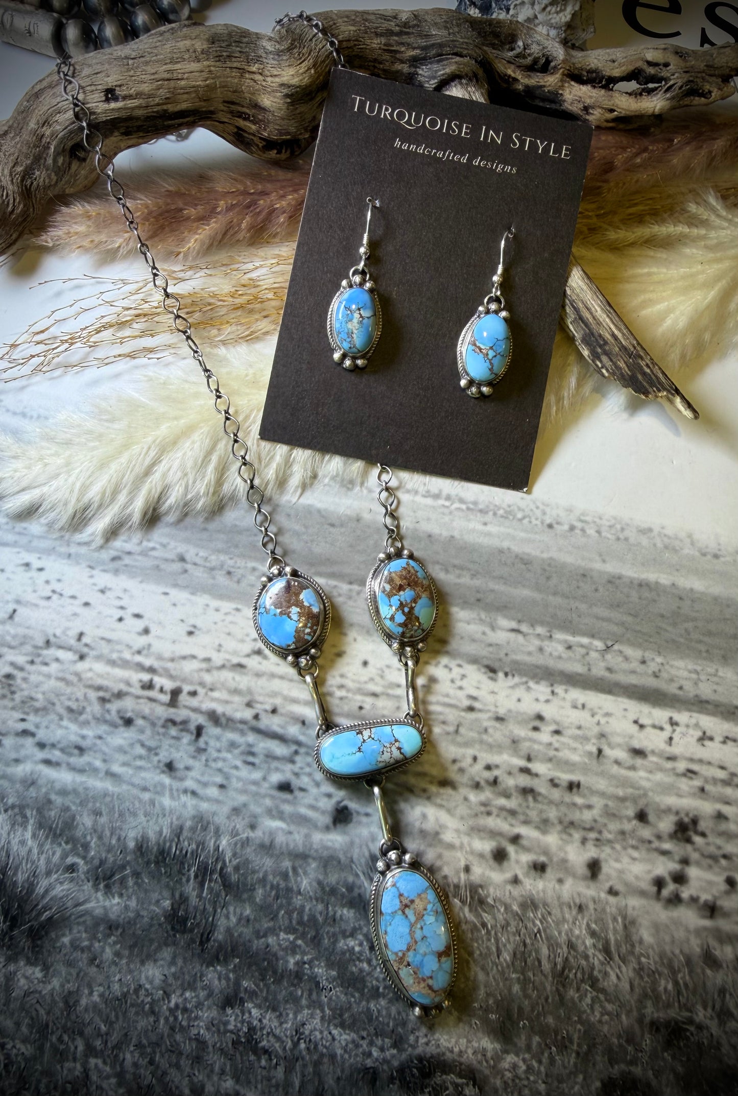 Golden Hills Necklace and Earring Set by G. Rios.