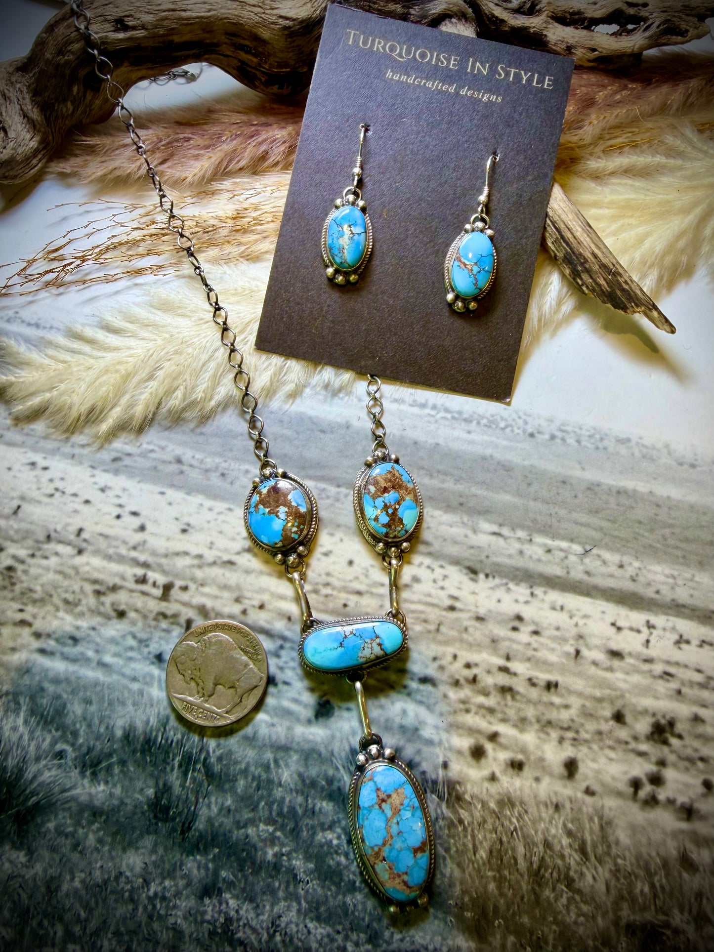 Golden Hills Necklace and Earring Set by G. Rios.