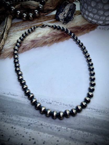 8mm 16" Sterling Silver Pearl Necklace