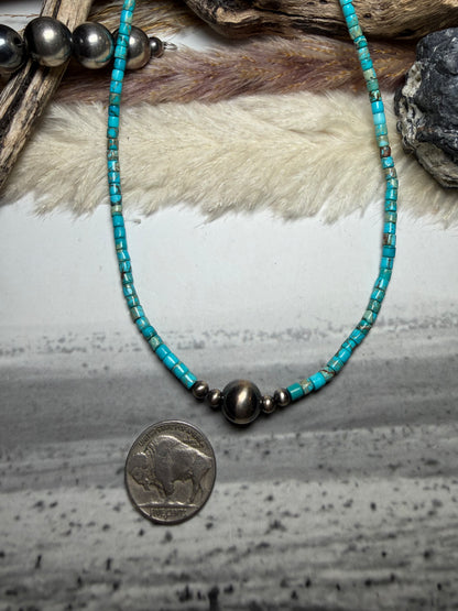 14" Sea Sediment Jasper Heishi Necklace