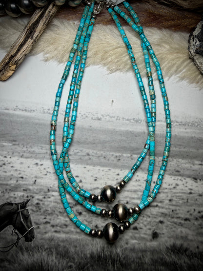 14" Sea Sediment Jasper Heishi Necklace
