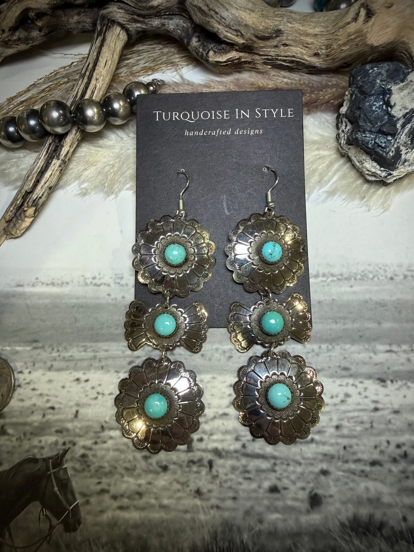 Concho Three Tier Dangles By Shannon Tahe