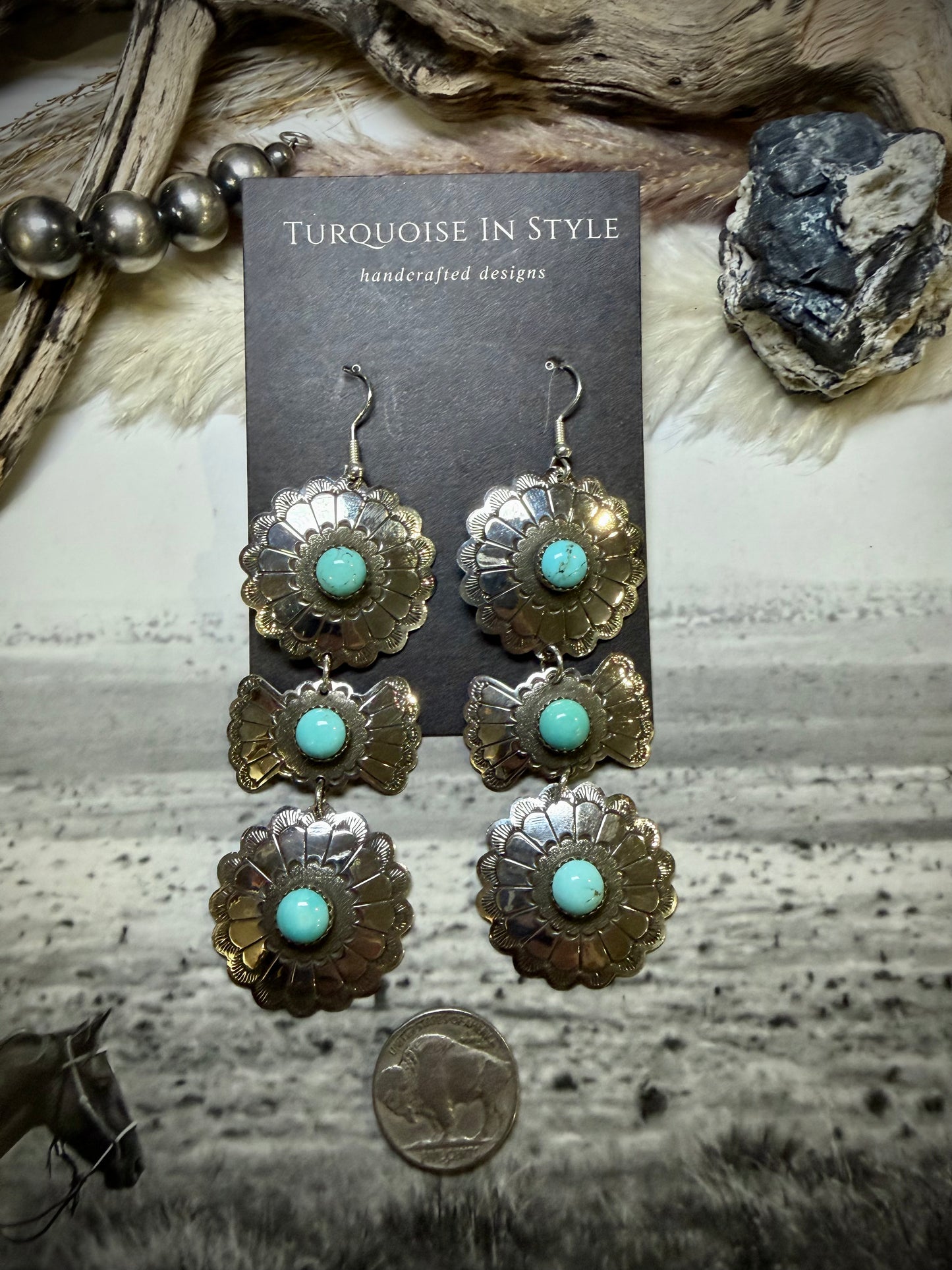 Concho Three Tier Dangles By Shannon Tahe