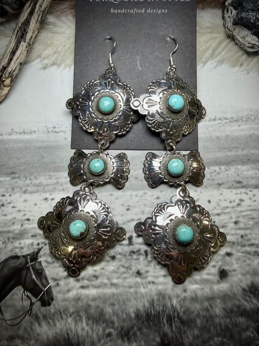 Concho Three Tier Dangles By Shannon Tahe