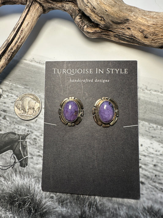 Vintage Charoite Studs