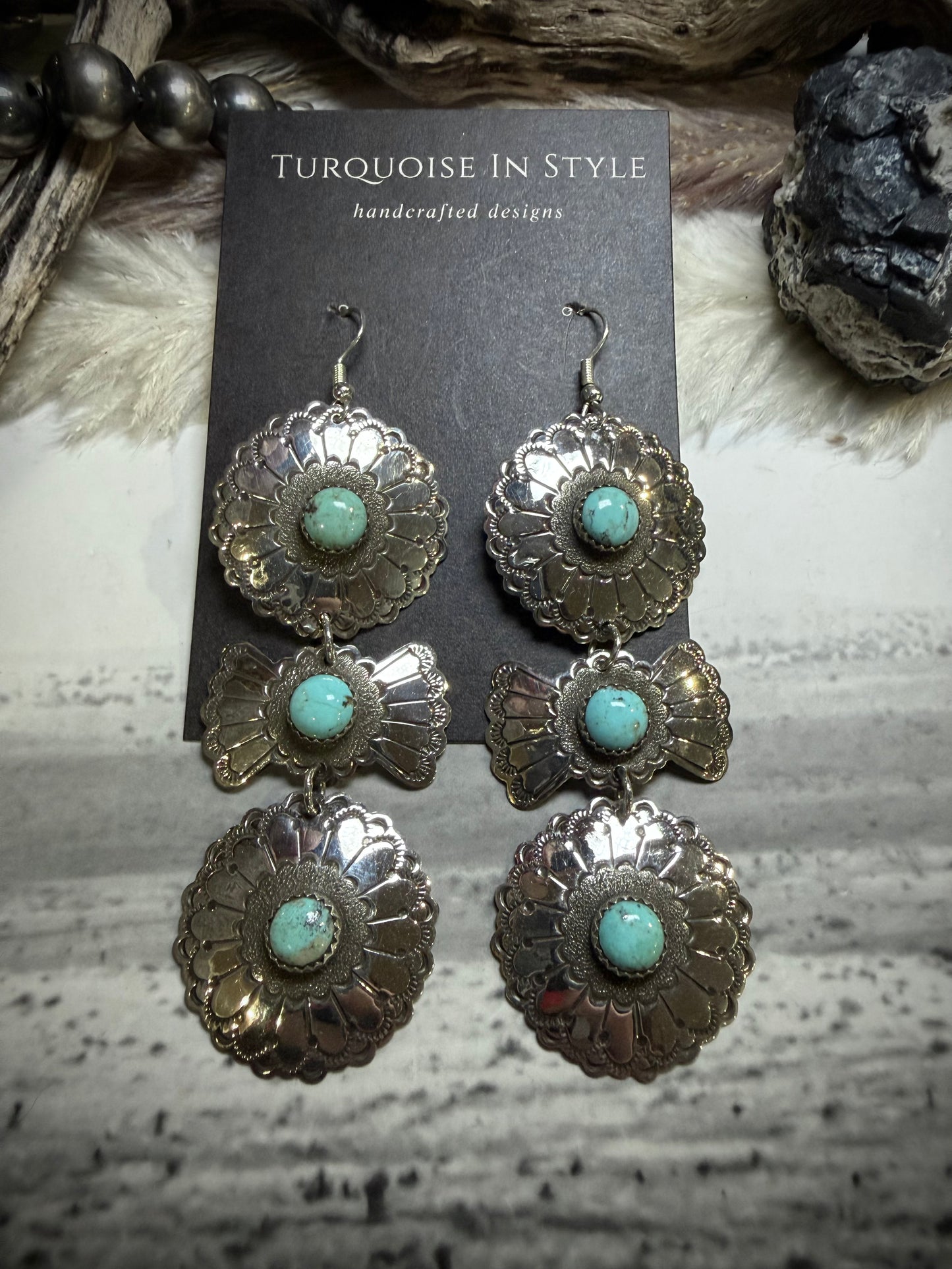 Concho Three Tier Dangles By Shannon Tahe