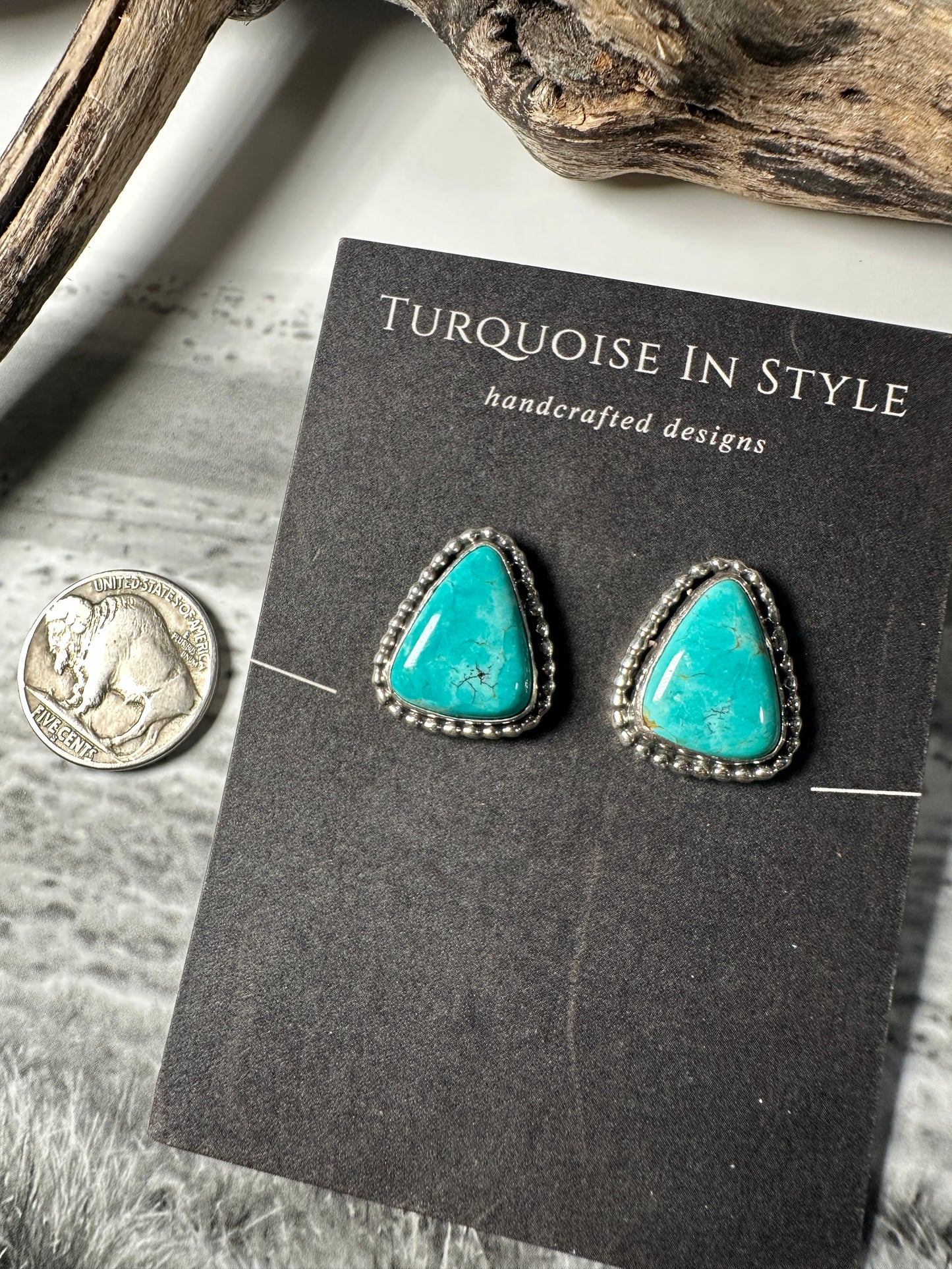 Tyrone Turquoise Studs