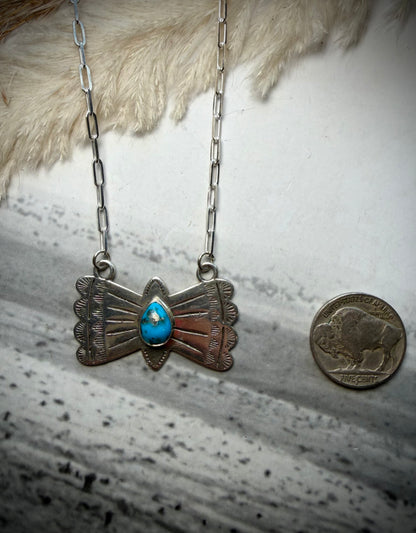 Butterfly Necklace with Sleeping Beauty Turquoise