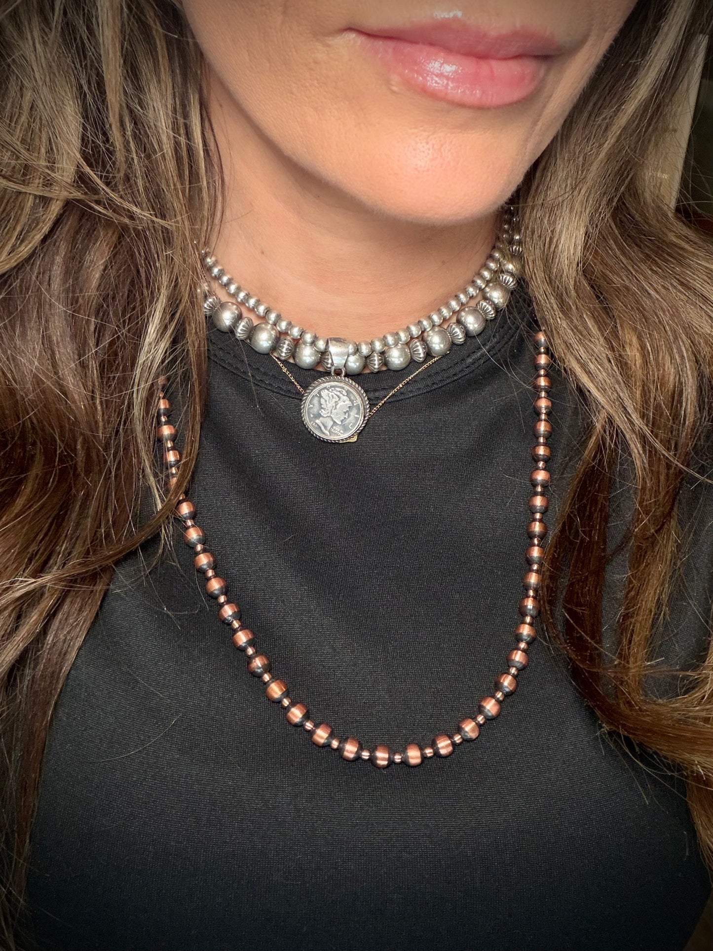 24" Copper Pearl Necklace