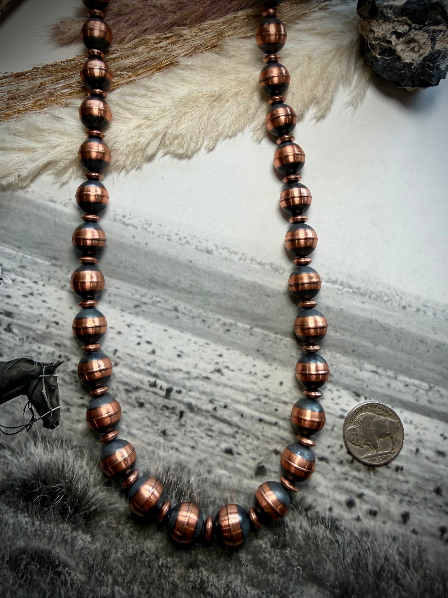 30" Copper Pearl Necklace