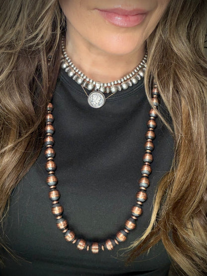30" Copper Pearl Necklace