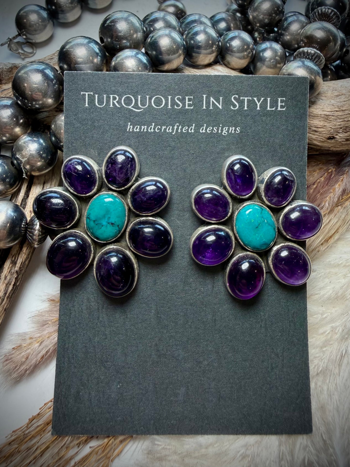 Federico Amethyst & Turquoise Earrings