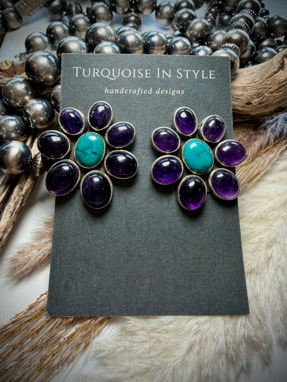 Federico Amethyst & Turquoise Earrings