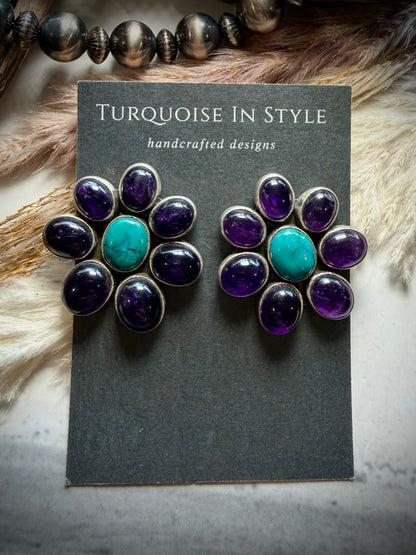 Federico Amethyst & Turquoise Earrings