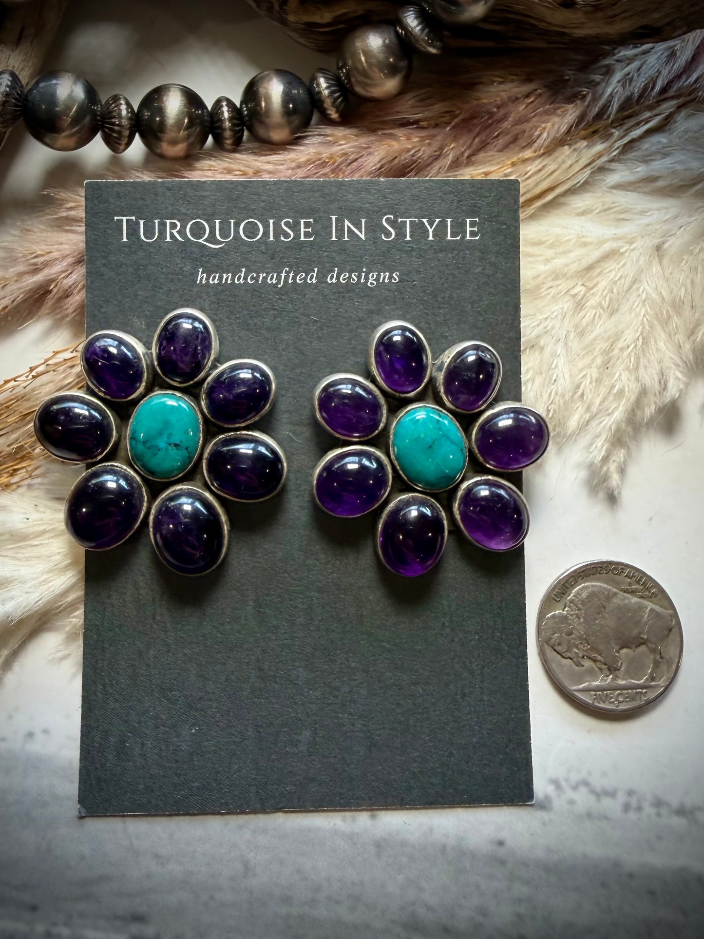 Federico Amethyst & Turquoise Earrings