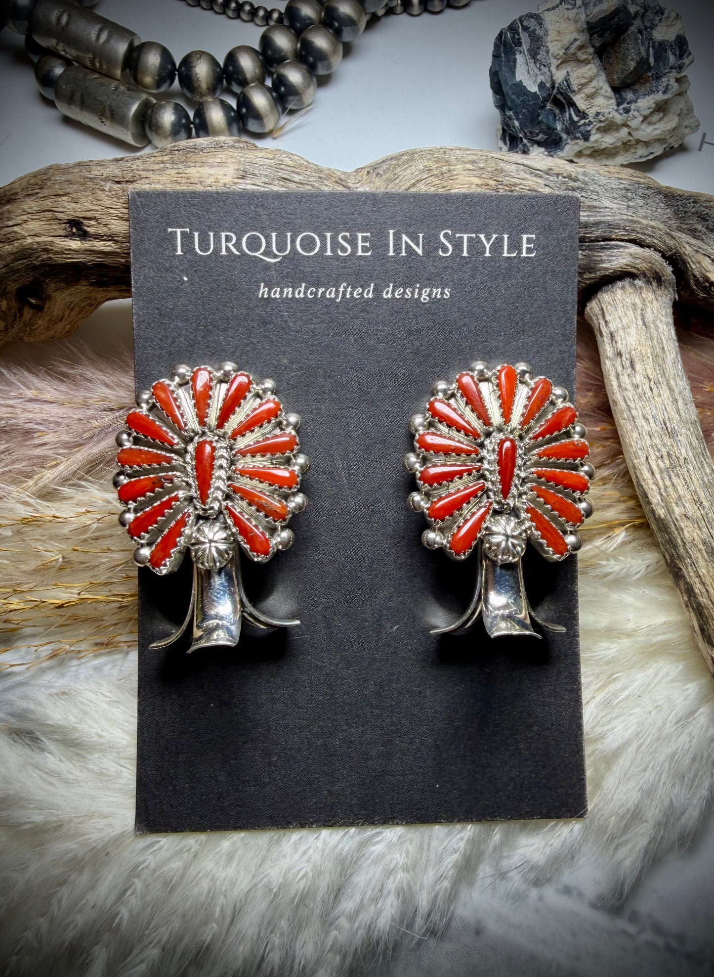 Kyle Wilson Red Coral Earrings