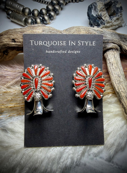 Kyle Wilson Red Coral Earrings