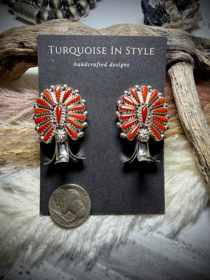 Kyle Wilson Red Coral Earrings