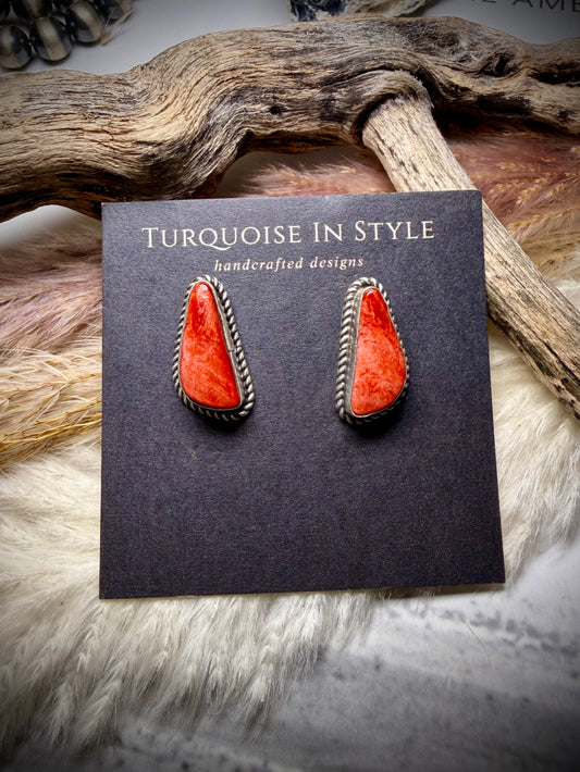 Judith Dixon Red Spiny Studs