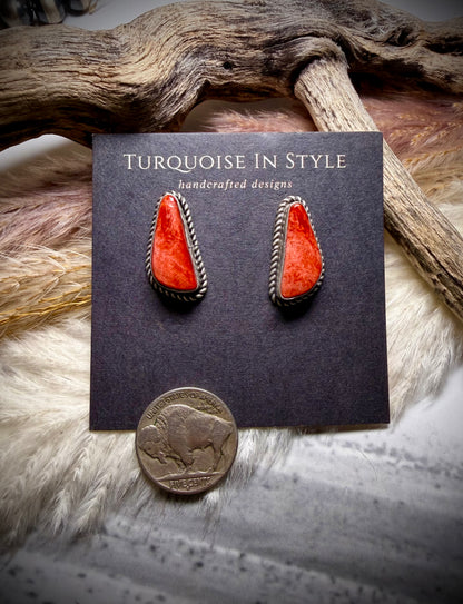 Judith Dixon Red Spiny Studs
