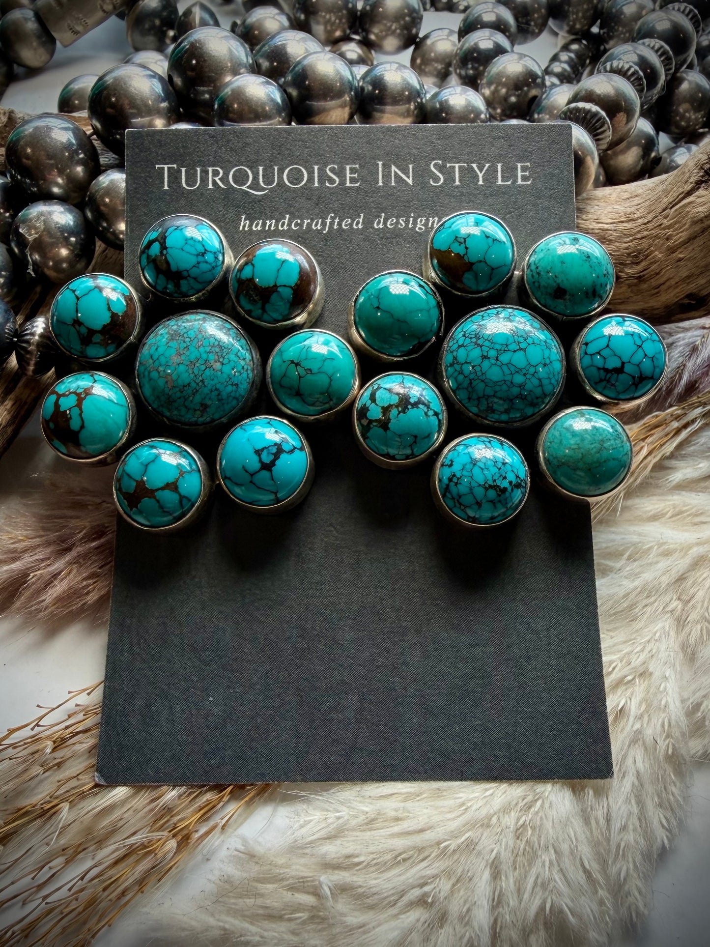 Federico Turquoise Cluster Earrings- Medium