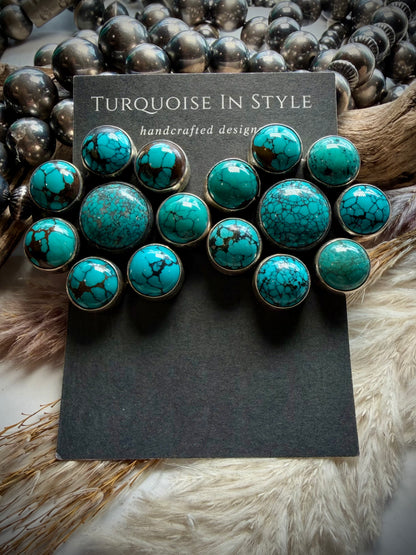 Federico Turquoise Cluster Earrings- Medium