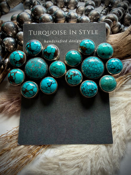 Federico Turquoise Cluster Earrings- Medium