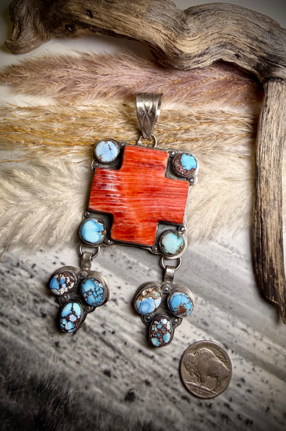 Red Spiny and Golden Hills Pendant