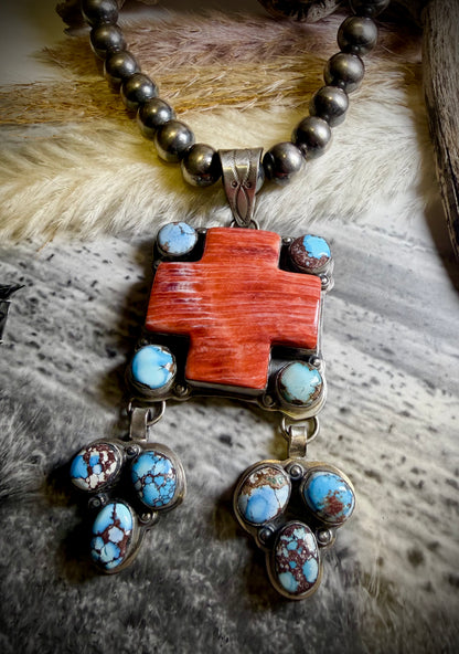 Red Spiny and Golden Hills Pendant