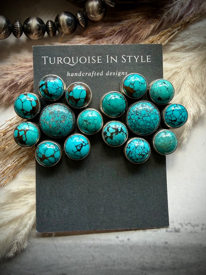 Federico Turquoise Cluster Earrings- Medium