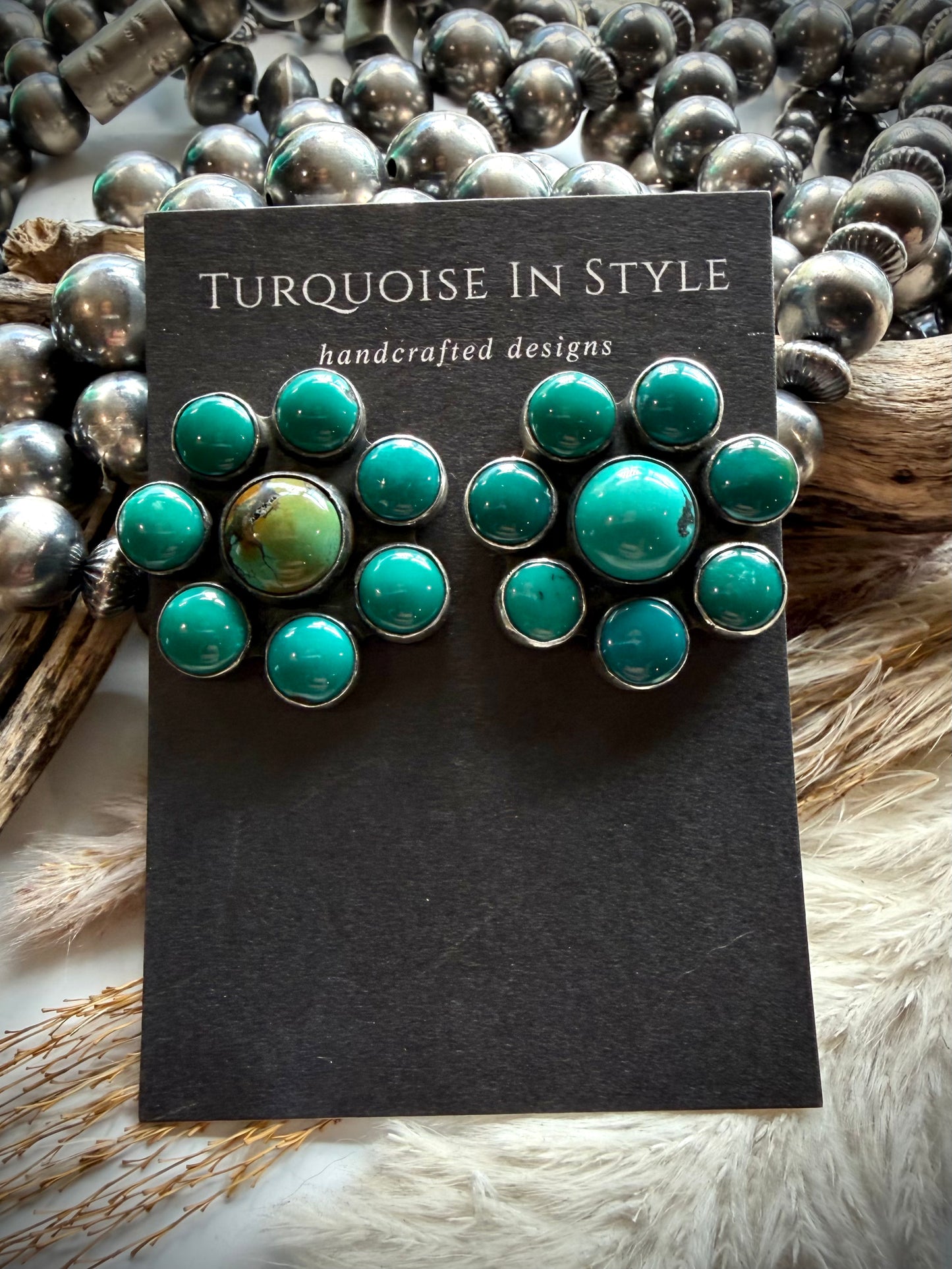 Federico Turquoise Cluster Earrings- Small