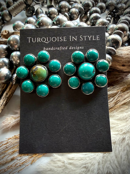 Federico Turquoise Cluster Earrings- Small