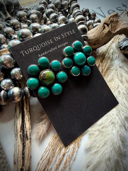 Federico Turquoise Cluster Earrings- Small