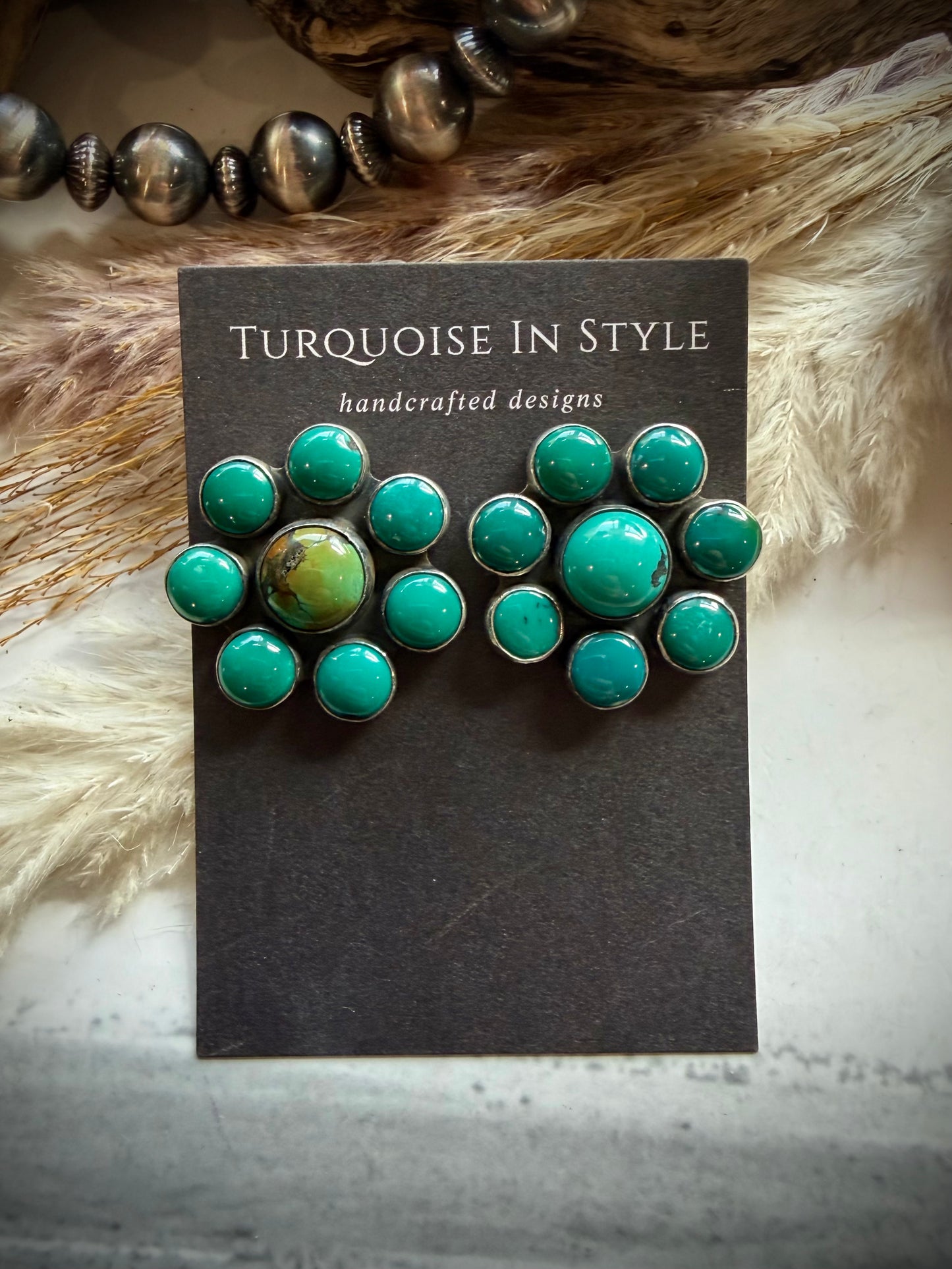 Federico Turquoise Cluster Earrings- Small