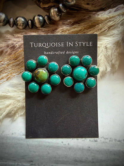 Federico Turquoise Cluster Earrings- Small