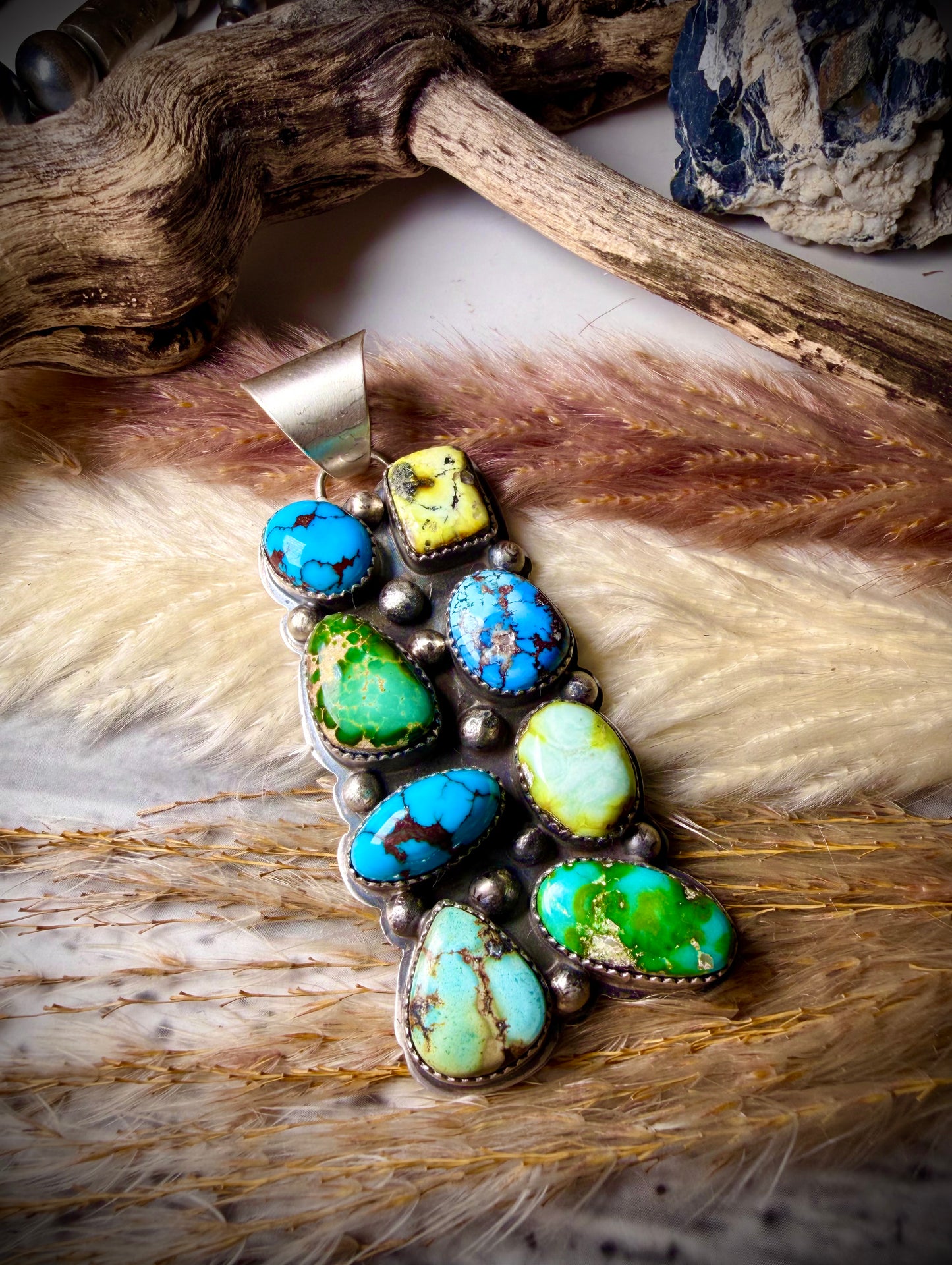 Multi-Stone Pendant by Delbert Secatero