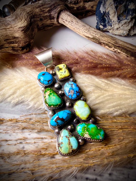 Multi-Stone Pendant by Delbert Secatero