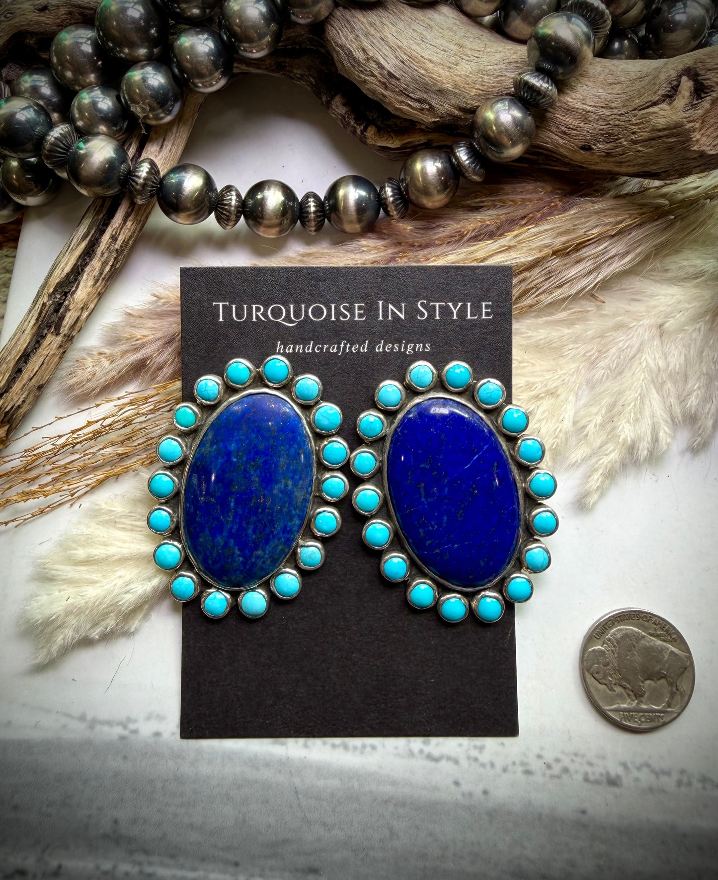 Federico Lapis & Turquoise Earrings